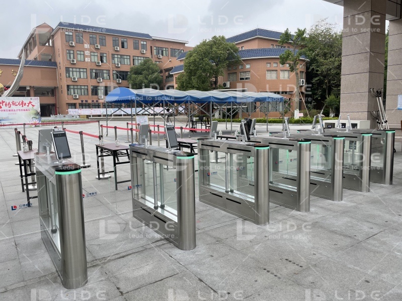 Swing barrier gate with face recognition device 